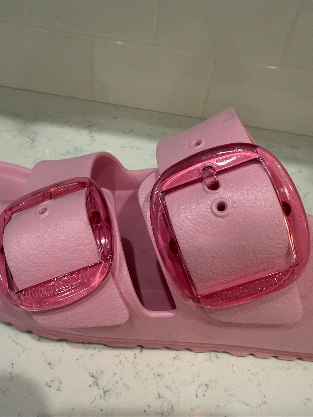 Birkenstick Barbie Pink Double-Strap Slide Sandals Classic Style Size 41 - Picture 10 of 11